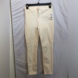 25 NWT L'AGENCE Margot Highrise Women's Cream Skinny Jeans